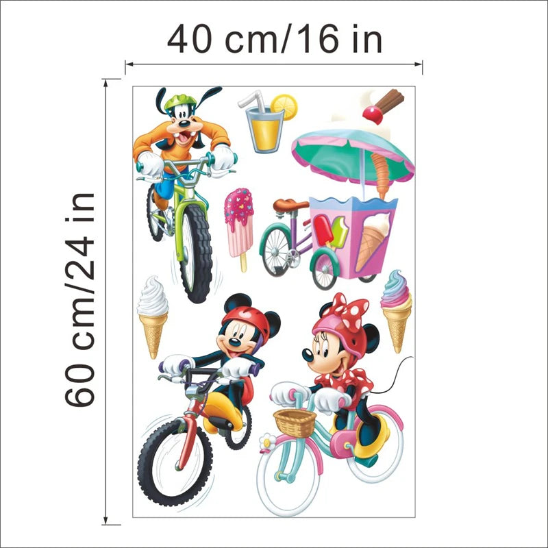 Cartoon Mickey Minnie Wall Stickers For Kids Room Bedroom Wall Decoration Movie Posters Door Sticker Gifts for kids