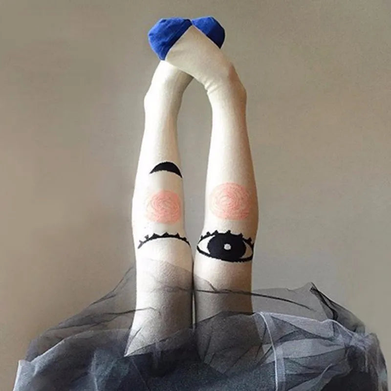 Baby Girls Pants Tights 1-7Y Kids New Autumn Winter Warm Cute Cartoon Big Eyes Pant Long Stockings Velvet Stock For Girls