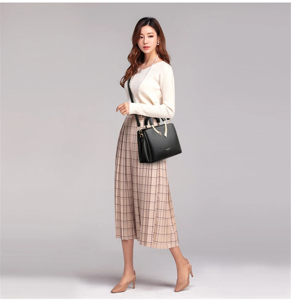 GENUINE VANDERWAH High Quality Leather Casual Tote Luxury Handbags Women Bags Designer Shoulder Crossbody Bags for Women 2021
