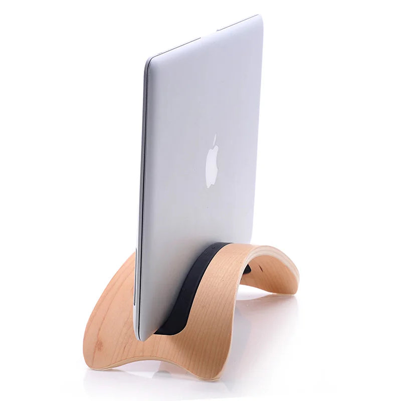 Wooden Vertical Desktop Laptop Stand for Apple Macbook Pro Air 2024 M3 M2 15 14 16 inch Pro 13 Holder Base Bracket Dock