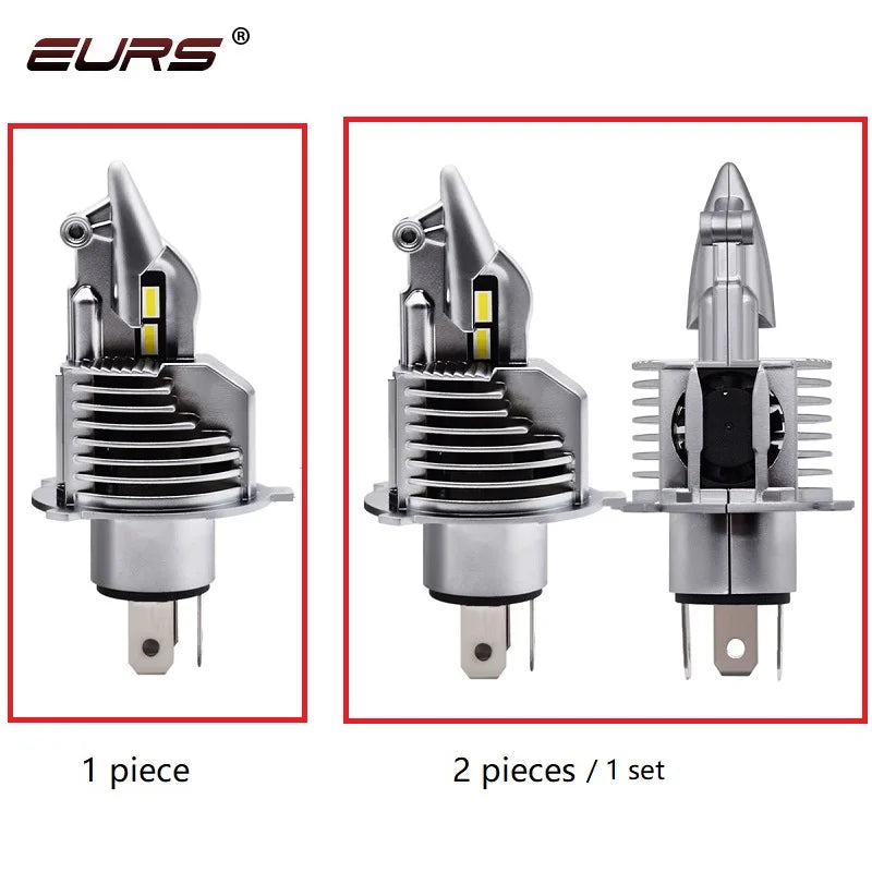 EURS H4 Led Car headlight Canbus Light Led H4 hi/lo beam 3000K 4300K 6000K fighter H4 Car Motorcycle Headlamp 12V 24V Auto lamps