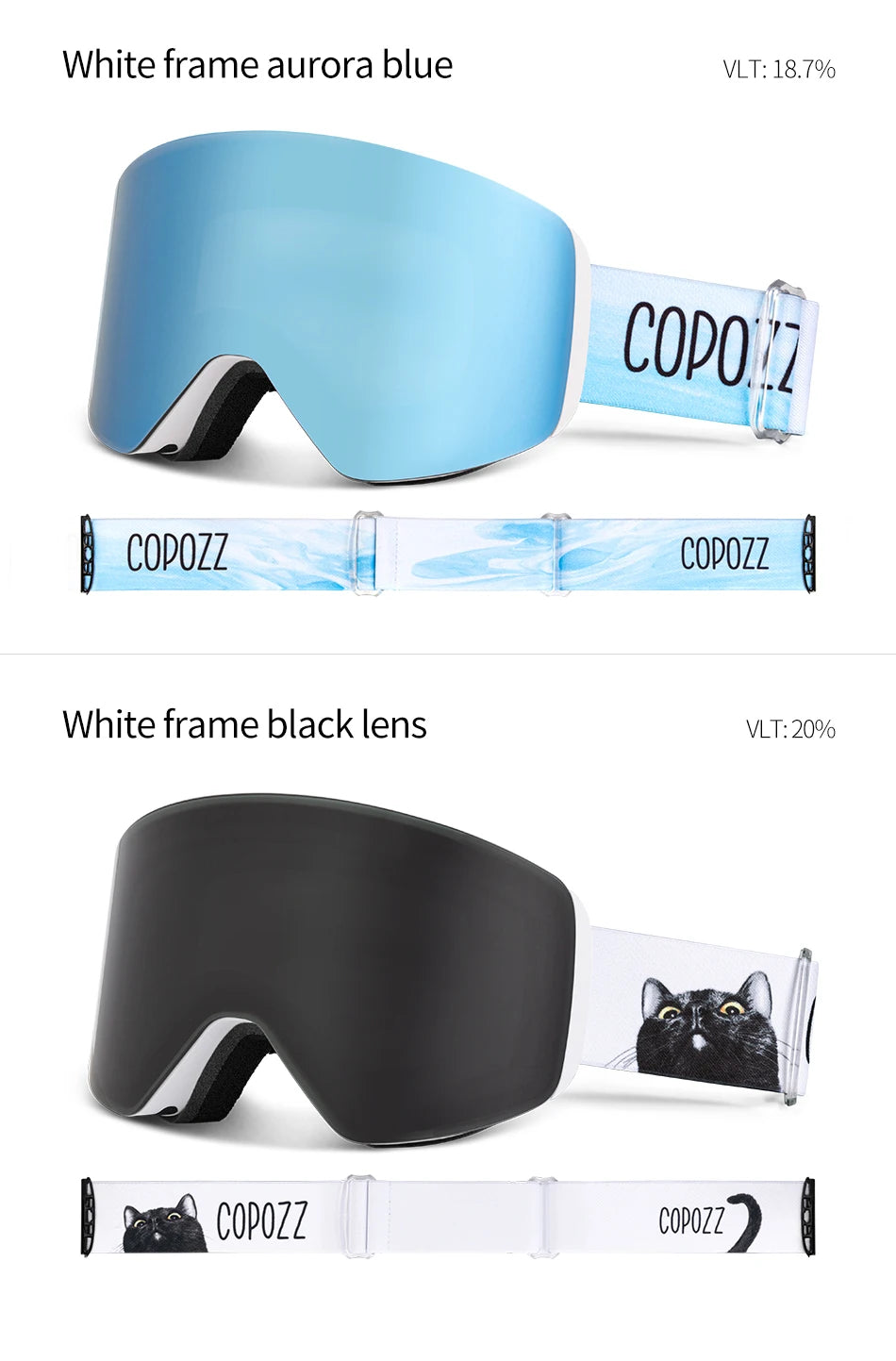 COPOZZ Professional Winter Ski Goggles Magnetic Quick-Change Double Layers Anti-Fog Snowboard goggles Men Women Ski Equipment