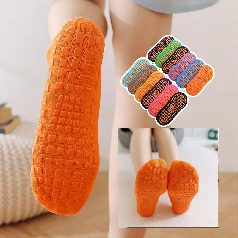Cotton Kids Adults Anti-Slip Sock Trampoline Sock Cotton Breathable Short Socks Elasticity Sport Boy Girl Outside Child Socks