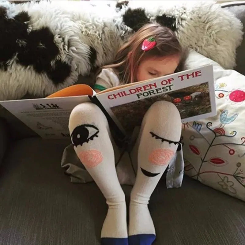 Baby Girls Pants Tights 1-7Y Kids New Autumn Winter Warm Cute Cartoon Big Eyes Pant Long Stockings Velvet Stock For Girls