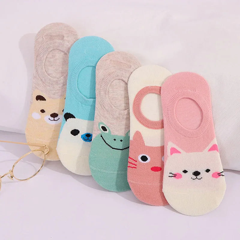 1 Pairs Cartoon Unicorn Cat Fox Socks Cute Animal Women Socks Summer Funny Short Ankle Socks Ladies Cotton Sock Dropship
