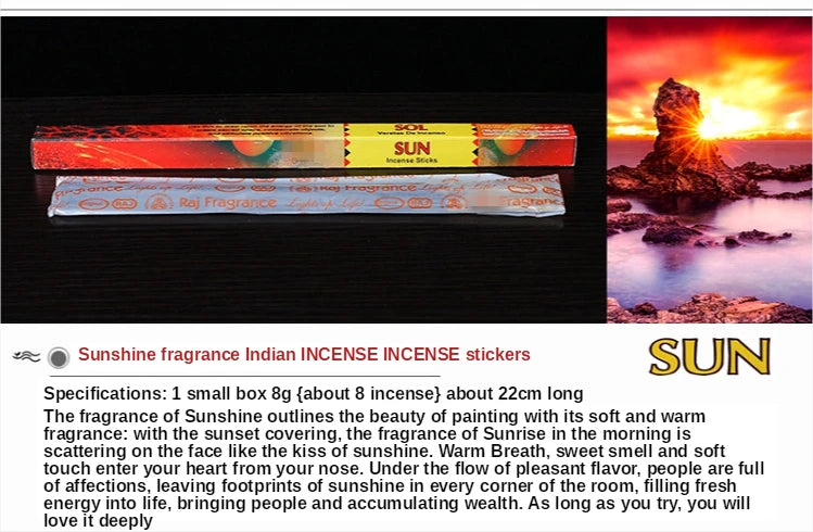 8pcs India Stick Incenses White Sage Sandalwood Natural Household Indoor Clean Air Indian Incense Sticks Yoga Buddhism 22cm
