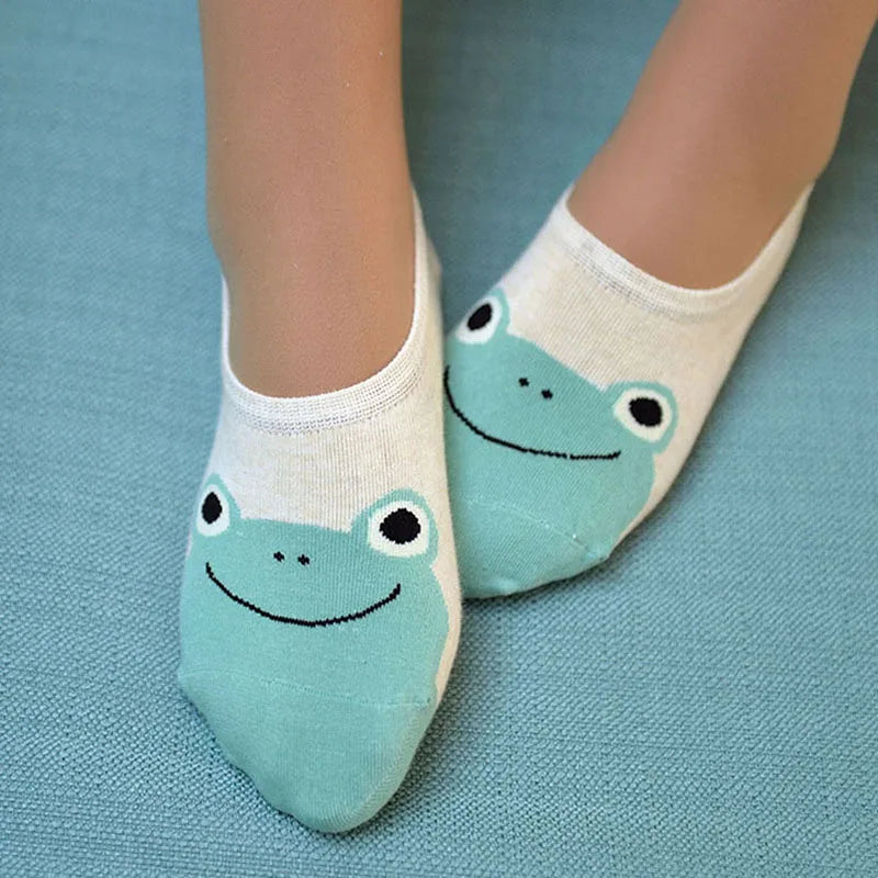 1 Pairs Cartoon Unicorn Cat Fox Socks Cute Animal Women Socks Summer Funny Short Ankle Socks Ladies Cotton Sock Dropship