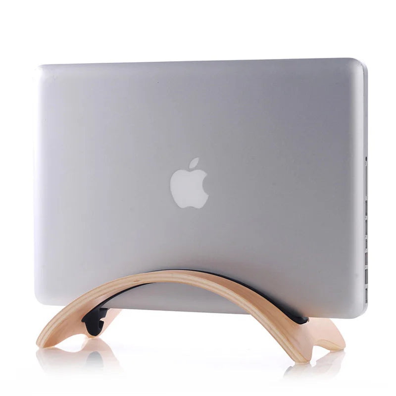 Wooden Vertical Desktop Laptop Stand for Apple Macbook Pro Air 2024 M3 M2 15 14 16 inch Pro 13 Holder Base Bracket Dock