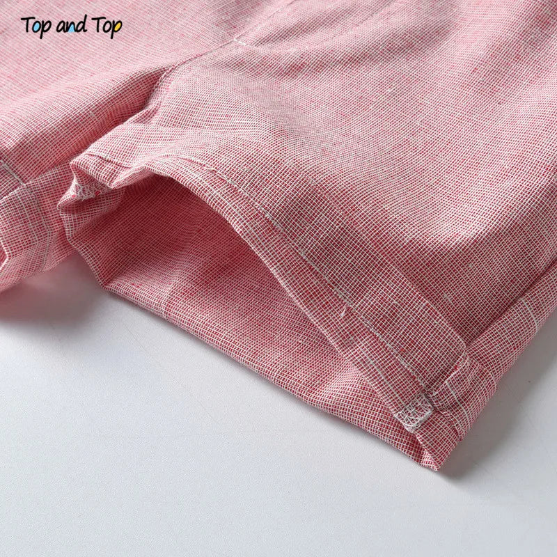 Top and Top Summer Kids Baby Boy Formal Suit Short Sleeve with Shirt+Suspender Pants Casual Clothes Outfit Gentleman Set 2PCS