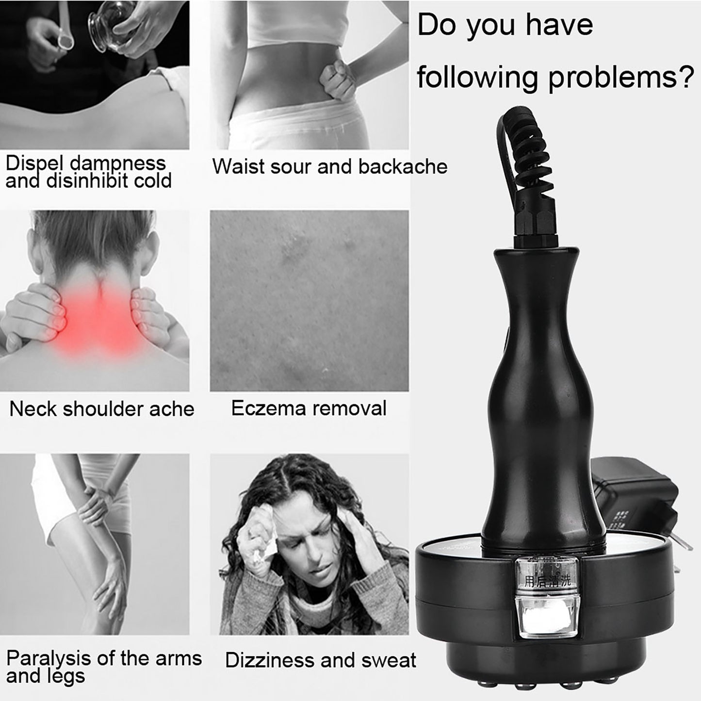 EMS Micro-current Cupping Massage Brush Vacuum Heating Scraping Device Slimming Body Brush Pain Relief Therapy Massager