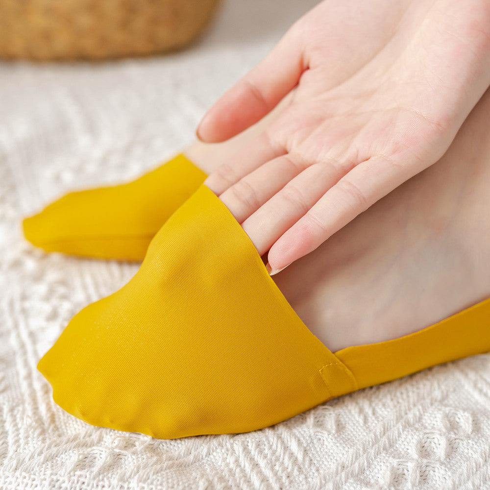 Summer Nylon Ice Silk Boat Socks Women No Show Breathable Low Cut Ankle Silicone Non-slip Invisible Thin Comfortable Bottom