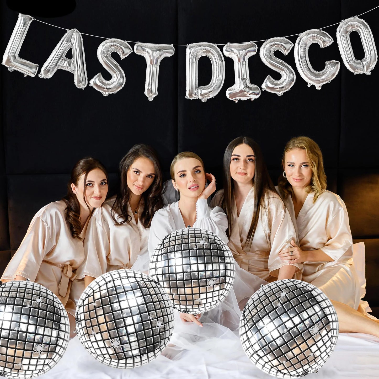 Silver Last Disco Balloons Disco Bachelorette Party Disco Ball Balloon Bridal Shower Dancing Queen Party Decorations Supplies