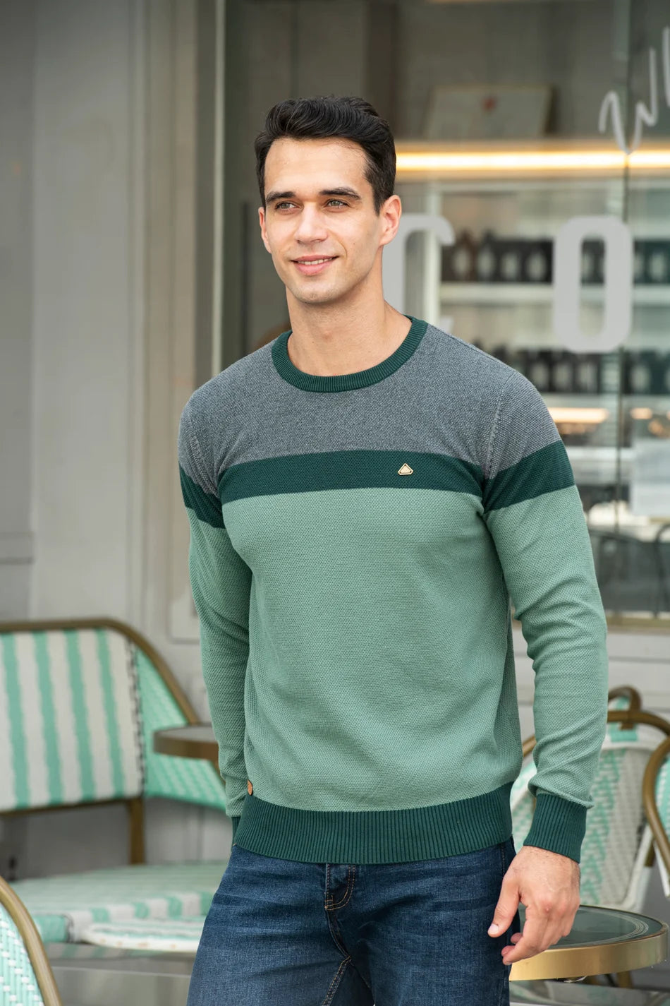 AIOPESON Spliced Cotton Sweater Men Casual O-neck High Quality Pullover Knitted Sweaters Male New Winter Brand Mens Sweaters