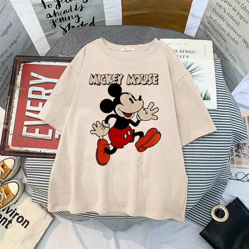 Anime Women Kawaii Mickey Mouse T Shirt Men Cute Minnie Mouse T-shirt Unisex Couple Tshirt Graphic Top Tees Male Female