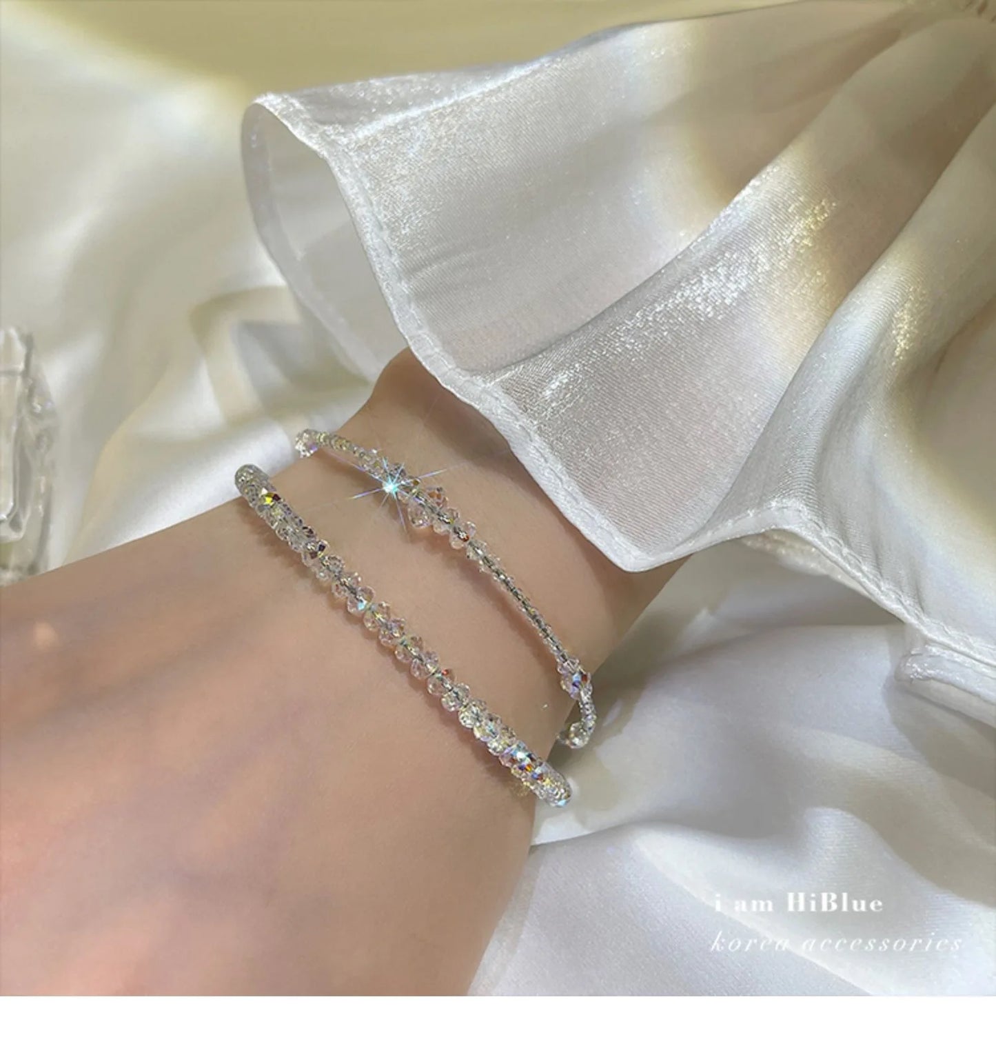 Gold Color Bracelet Set of Four Stainless Steel Sequins Rhinestone Bracelet Combination for Women Chain Bracelet Jewelry Gifts