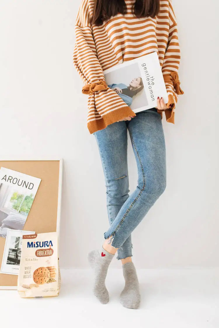 Spring and Autumn Love Women's Socks Casual Sports Short Boat Sock Cute Pure Cotton Ankle Socks Harajuku