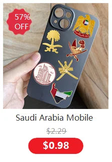 5pcs a lot Saudi Arabia Mobile Photo 3M Sticker Badge Metal Pin Broooches Pins
