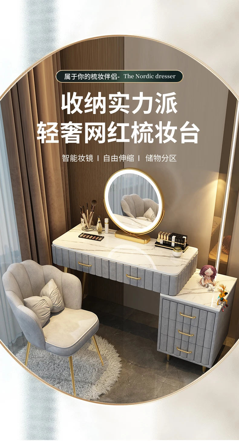 Items Makeup Dressing Table Box Container Drawer Nordic Organizer Dressing Table Mirrors Woman Coiffeuse Dressers For Bedroom