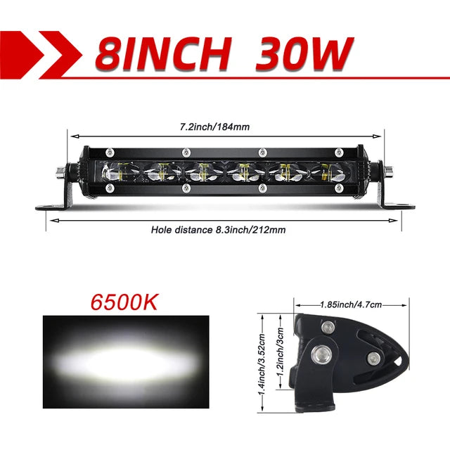 LED Light Bar 6D 8inch 14inch 20inch Off Road Led Bar for Lada Truck 4x4 SUV ATV Niva White Yellow Auto Driving LED Fog Lights