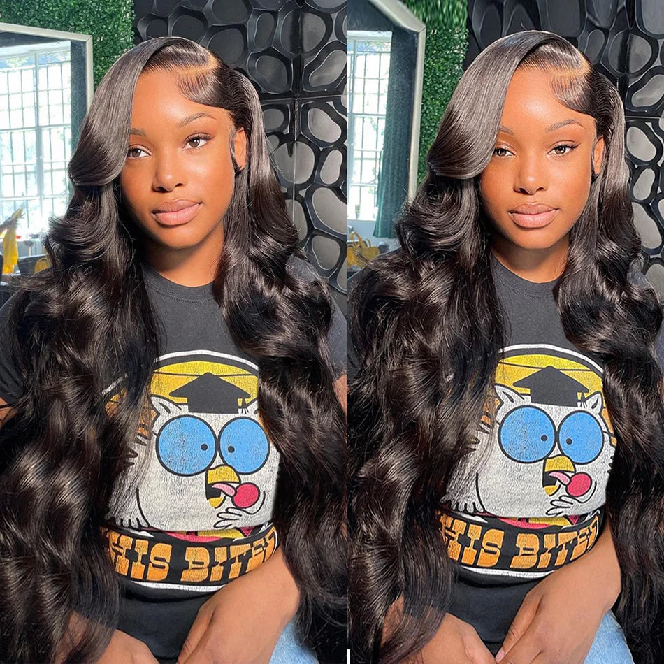 Body Wave 13x5 HD Transparent Lace Front 100% Human Hair Wig black 13x6 Lace Frontal Wigs 30 32 34 Inch Pre Plucked For Women