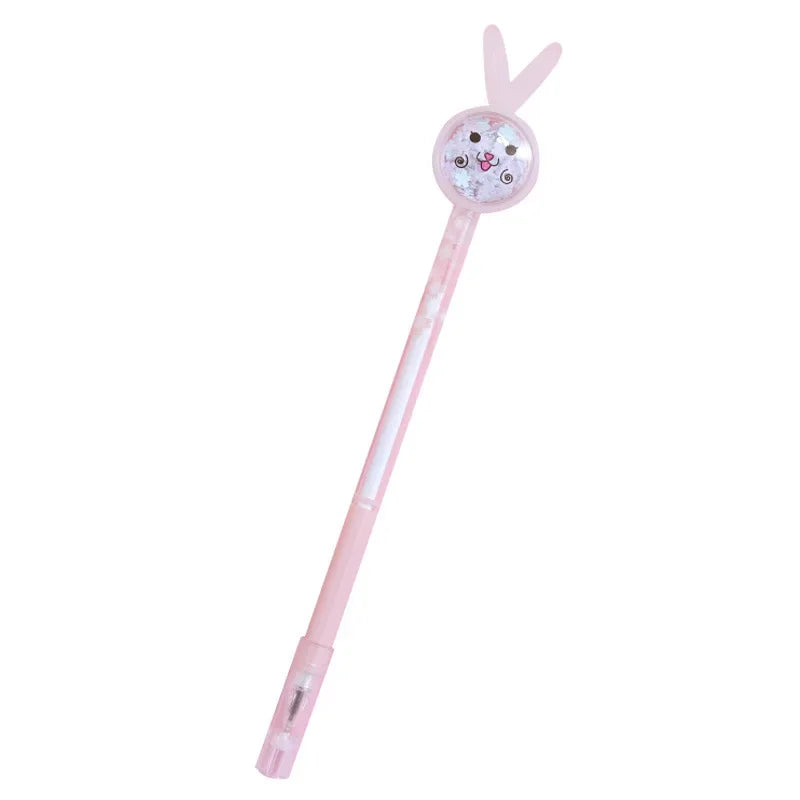 Cartoon Creative Bunny Ears Sequin Gel Pen Signature Pen Lovely Student Examination Writing Pen