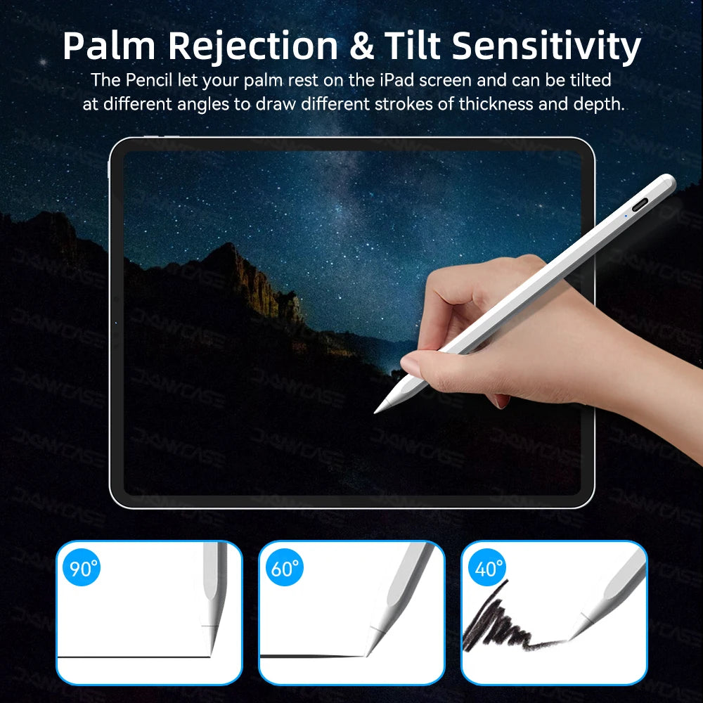 For Apple Pencil 2 for iPad Pencil 1 Bluetooth Stylus Pen Palm Rejection fit iPad Pen 2022 2021 2020 2019 2018 Stylus Pen
