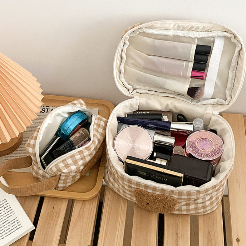 Cute Bear Cosmetic Makeup Bag for Mom Mommy Diaper Bag Nappy Storage Portable Stroller Bags Zipper Baby Organizer Toiletry Kits