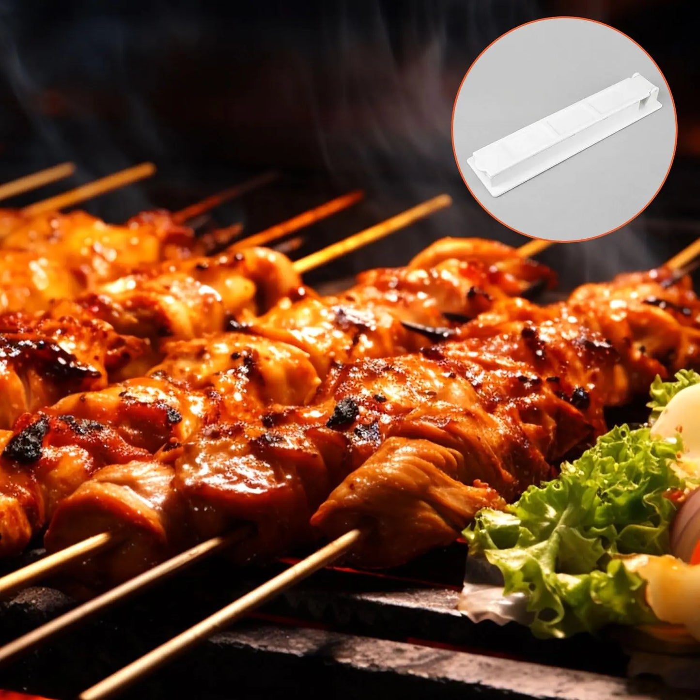 Kebab Maker BBQ Meat Skewer Barbecue Skewer Mold Reusable Turkish Kabob For Outdoor Barbecue Preparation Kitchen Grill