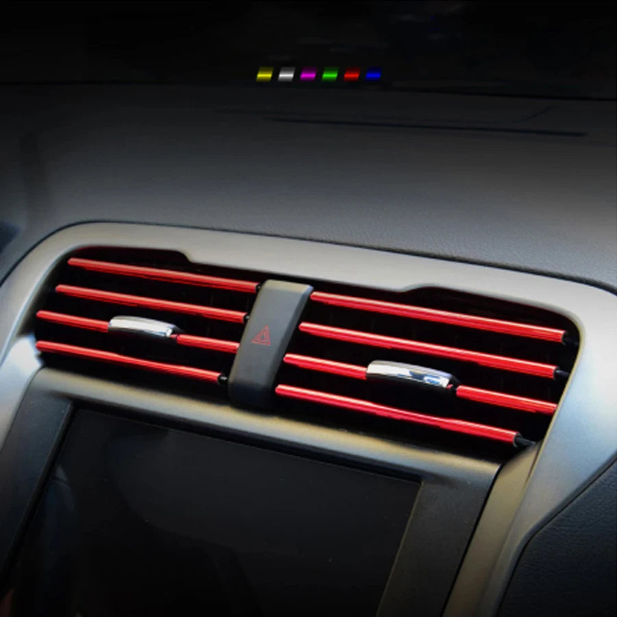 10PCS 20cm Universal Car Air Conditioner Outlet Decorative U Shape Moulding Trim Strips Decoration Accessories Car Styling