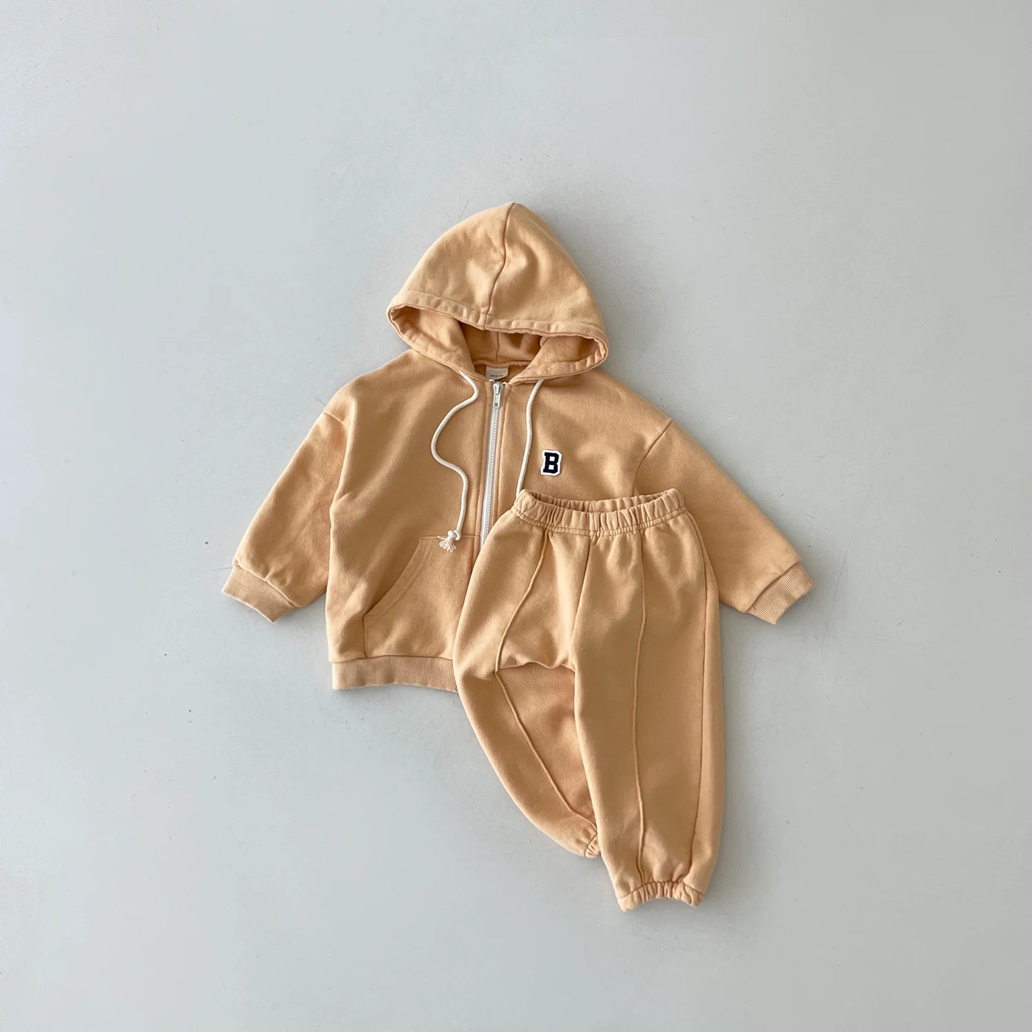 Korean INS Kids Boys Jogger Set Baby Boys Workout Jacket Hoodie +Elastic Sweatpant Sets Full Zip Hooded Child Tracksuit 1-5Y New