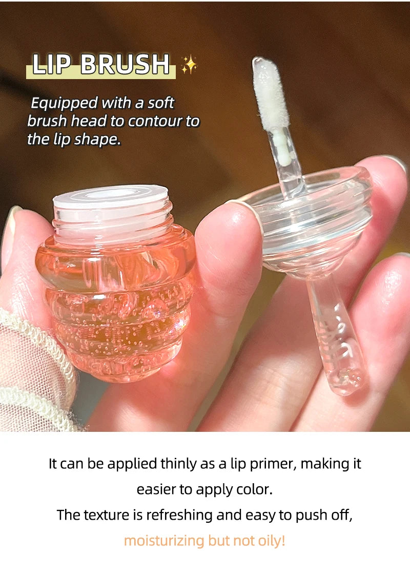 Lovely Honey Pot Lip Oil Fresh Fruit Lip Balm Long Lasting Moisturizing Clear Lip Oil Liquid Lipstick Lip Gloss Makeup Cosmetics
