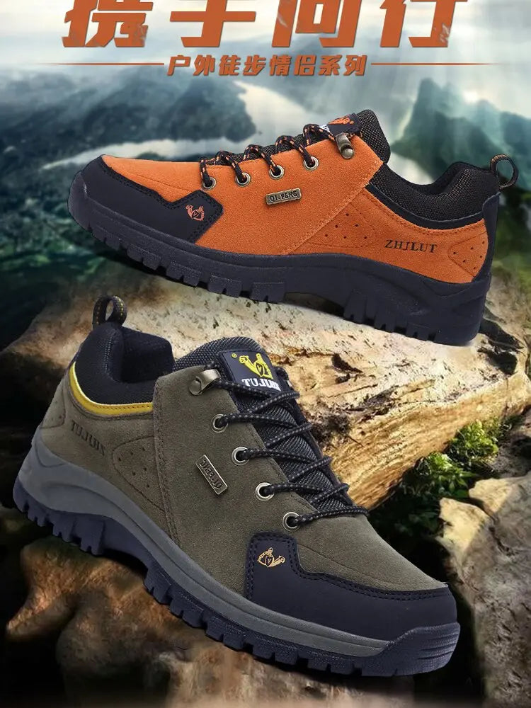 High Quality Outdoor Walking Sneakers Rubber Sole Suede Leather Men Hiking Shoes Durable Leather Climbing Shoes Zapatillas 36-47
