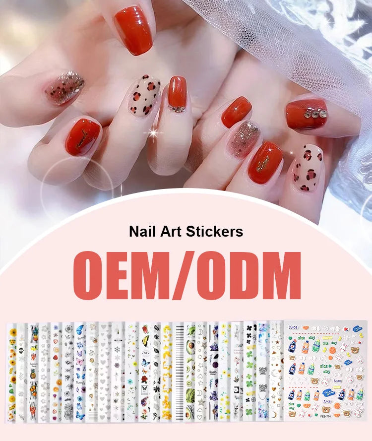 Post Stamp Design Nail Sticker Adhesive Sliders Textured Engraved Decoration Supplies FEB-505