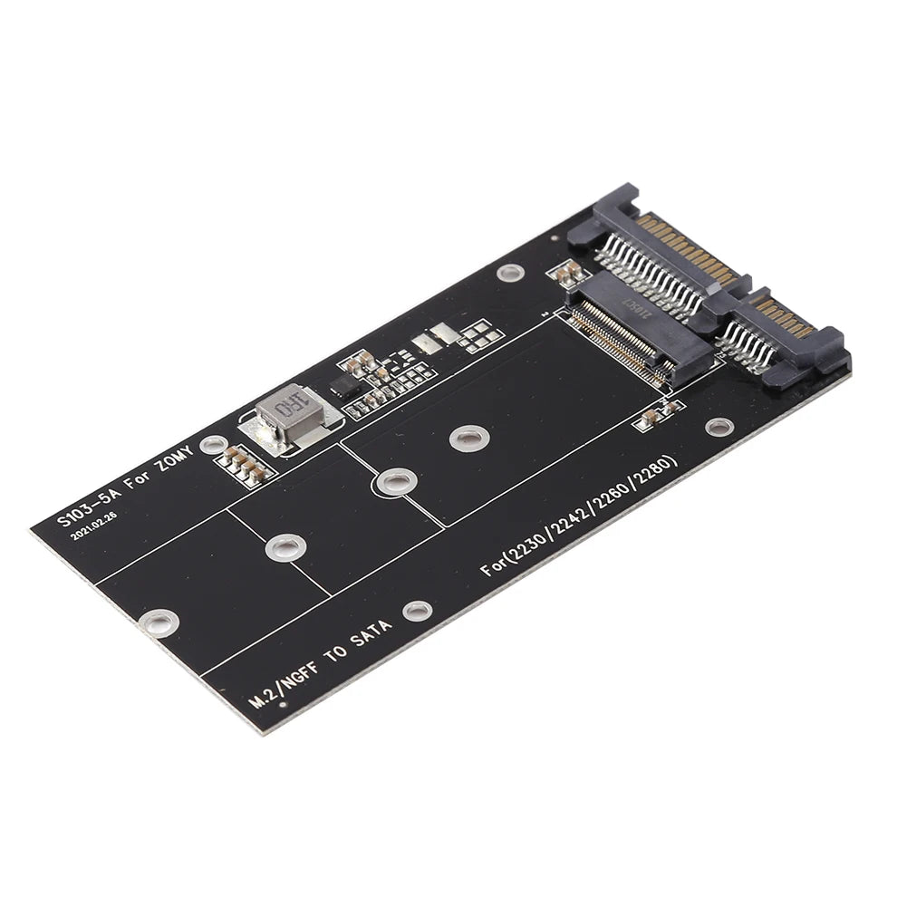 B Key M.2 NGFF SSD to 2.5" SATA 3.0 Converter Adapter Card 2230 2242 2260 2280 for Windows2000/XP/7/8/10 Vista Linux MAC