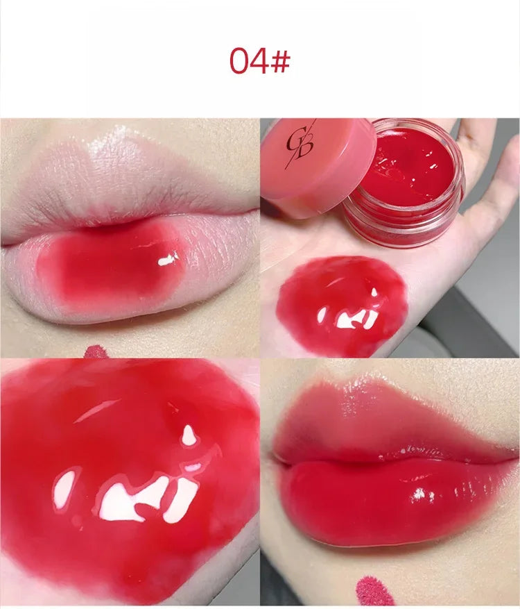 Heallor Canned Jam Lip Gloss Gege Bear Jam Lip Honey Moisturizing and Shiny Mirror Non Sticky Makeup Lip Glaze