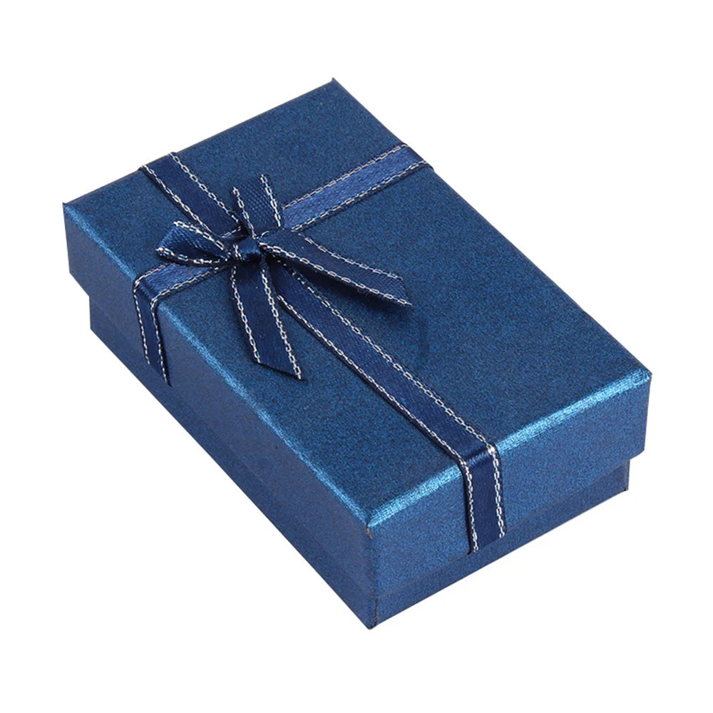 Jewelry Box Bow Ribbon Simple Exquisite Gifts Packaging Earrings Ring Necklace Bracelet Storage Jewelry Organization Display Box