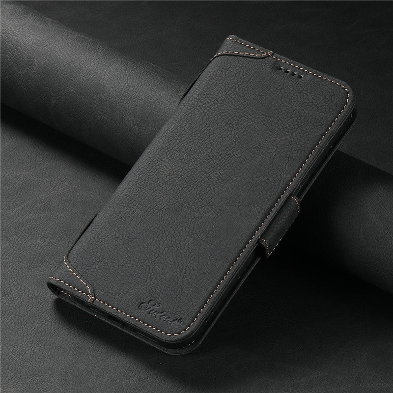 EUCAGR Magsafe Business Leather Wallet Phone Case For iPhone 12 13 14 15 Pro Max Plus 15Plus 14Pro With Flip Card Holder Cover