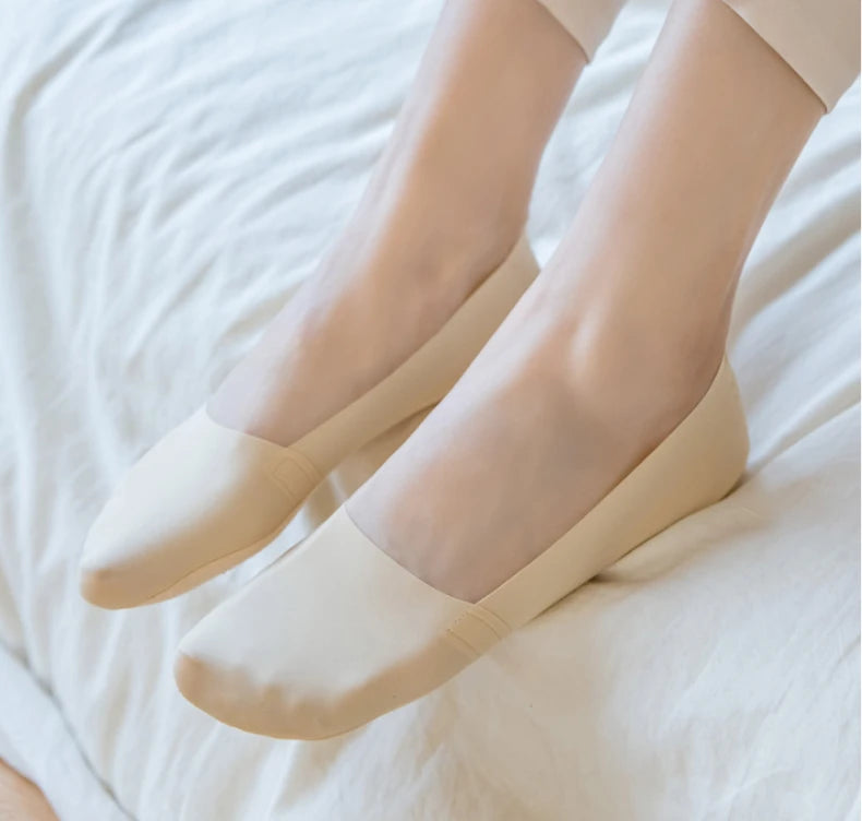 Summer Nylon Ice Silk Boat Socks Women No Show Breathable Low Cut Ankle Silicone Non-slip Invisible Thin Comfortable Bottom