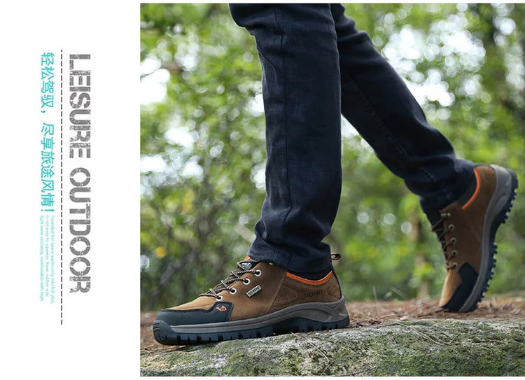High Quality Outdoor Walking Sneakers Rubber Sole Suede Leather Men Hiking Shoes Durable Leather Climbing Shoes Zapatillas 36-47