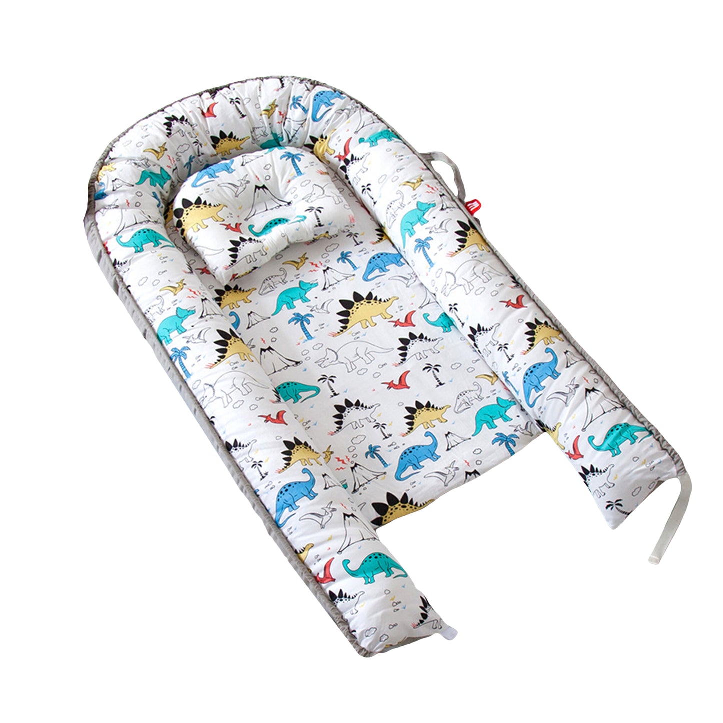Baby Bed Foldable Washable Floral Print Baby Cot Infant Bassinet with Pillow Bedding Sets for Boys Girls 9 Colors