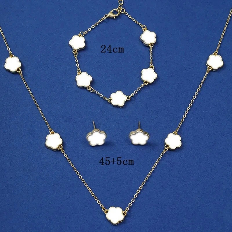Exquisite Cherry Red Necklace And Earring Set For Women Fashionable Personalized Daily Accessory Party Jewelry Birthday Gifts