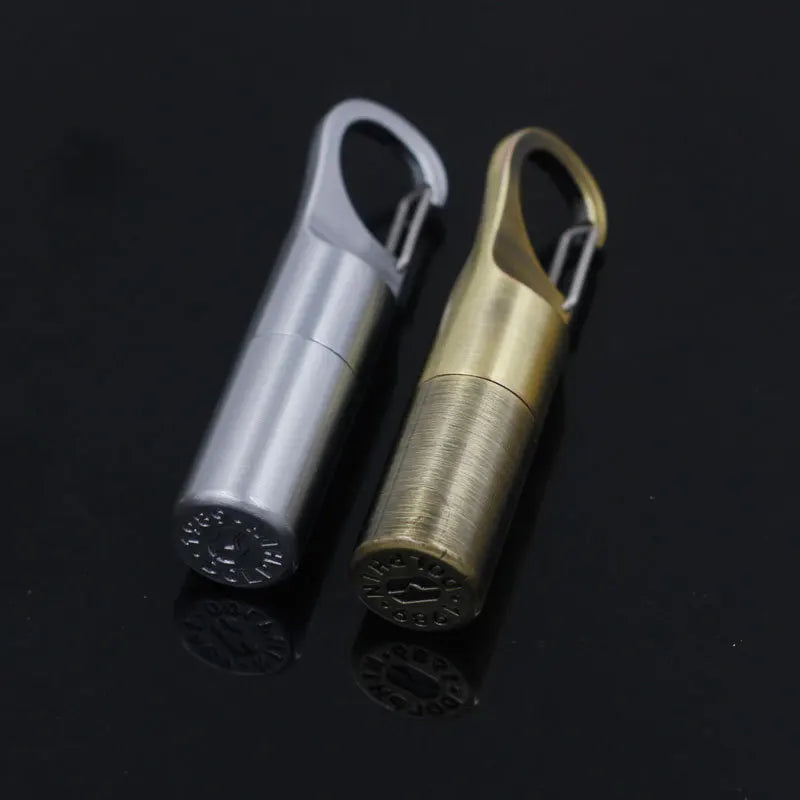 Capsule Gasoline Lighter Outdoor Key Chain Buckle Lighter Inflated Wheel Hanging Small Lighter Tools Mini Kerosene Lighter