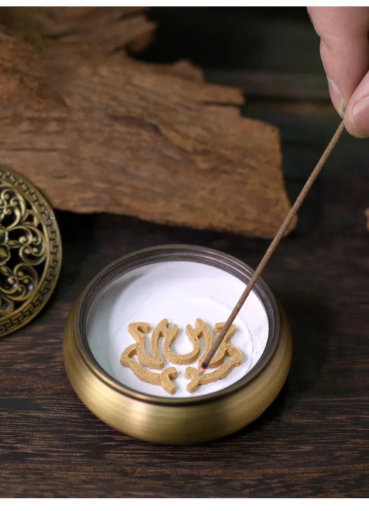 DIY Aromatherapy Set Brass Incense Burner Making Kit Incense Mold Stand Yoga Meditation Study Home Aromatherapy Ornaments