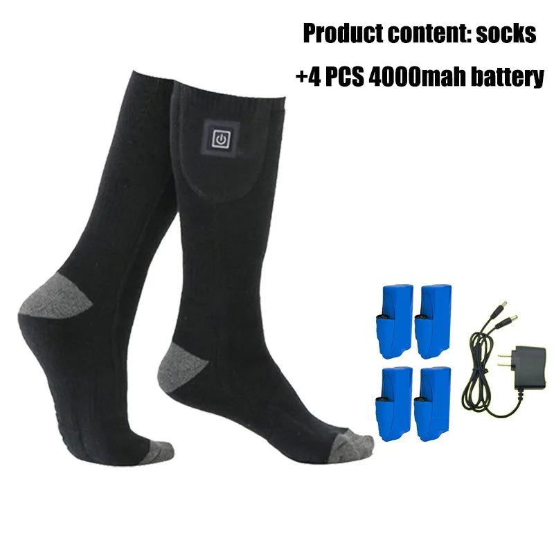 Electric Heating Socks Stretchable Three-speed Temperature Control Winter Warm Ski Socks Outdoor Sports Camping Bike Motorcycle