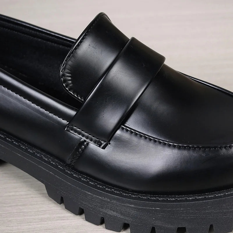 Lucyever British Style Platform Loafers Women 2024 Plus Size Round Toe Single Shoes Woman Thick Bottom Pu Leather Shoes Mujer