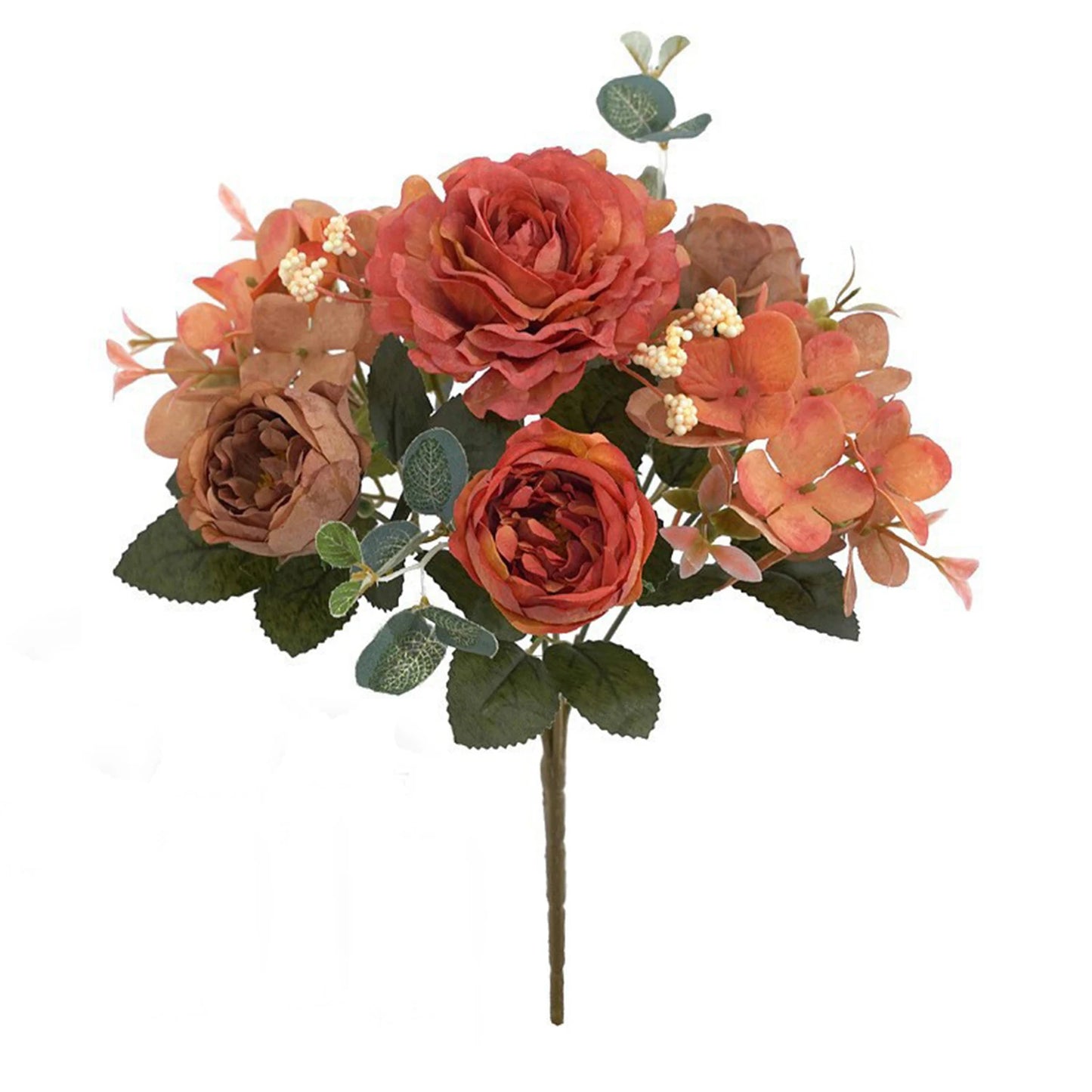 Retro Hydrangea Core Fake Peony Bouquet Simulation Wholesale Wedding Staircase Decorative Artificial Flowers Silk Flowers