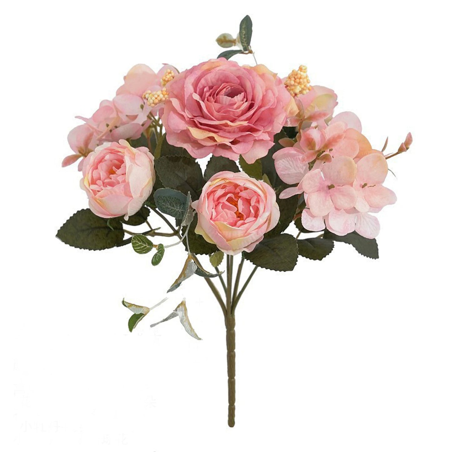 Retro Hydrangea Core Fake Peony Bouquet Simulation Wholesale Wedding Staircase Decorative Artificial Flowers Silk Flowers