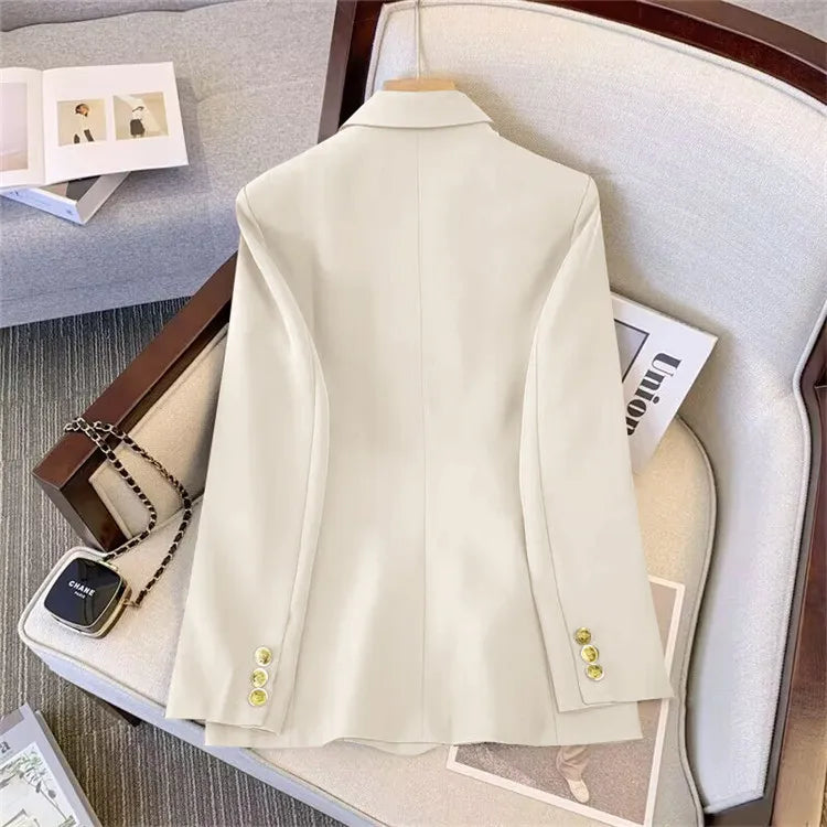Office Lady Slim Blazer for Women, Long Sleeve Coats, Black Jackets, Casual Outerwear, Fall, Winter Fashion, 2023