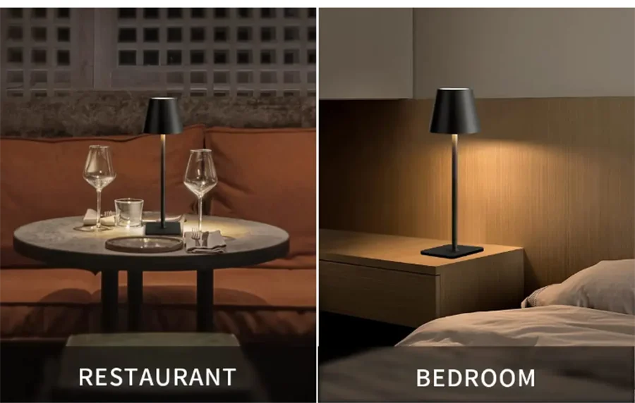 LED Desk Lamp Bar Restaurant Ambiance Wireless Table Lamps Study Office Night Light Waterproof Touch Lamp with USB Charging