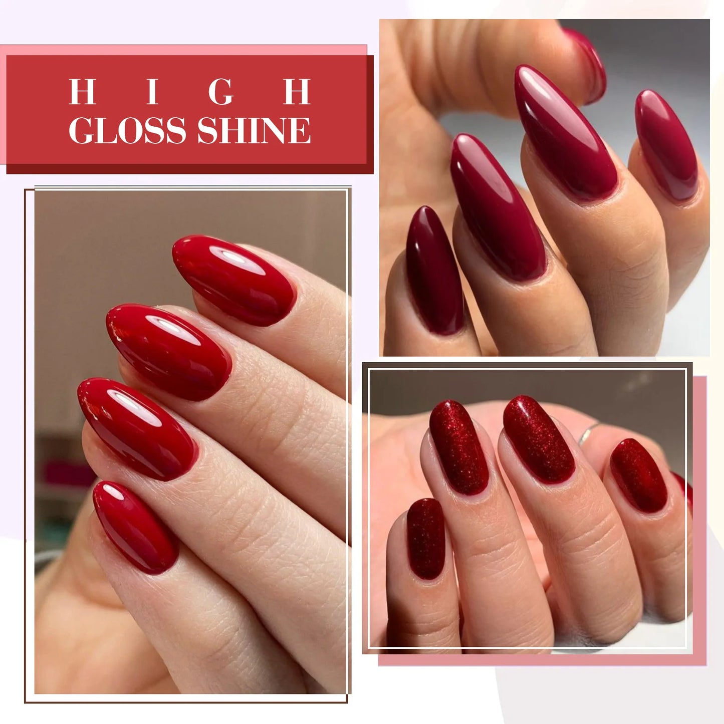 CANNI 6pcs/Lot UV LED Nail Gel Polish HEMA FREE Colorful High gloss Fashionable Unique Deep Red Velvet Reverie Kit 9ml Set-2309